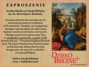 Msza św. na zakończenie roku formacyjnego w Szkole Biblijnej dla Dorosłych @ Kosciół pw. Chrystusa Kapłana w Radomiu | Radom | Mazowieckie | Polska